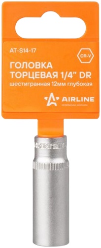 AIRLINE торцевая головка глубокая 1/4 ATS1417 1 шт