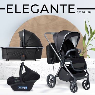 Коляска универсальная 3 в 1 Sweet Baby Elegante BRD Black, черный