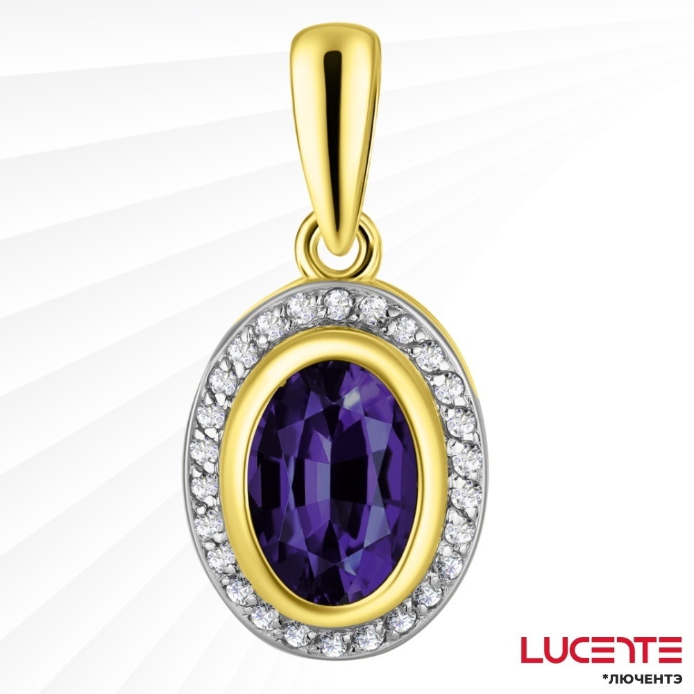 Подвеска Lucente Бриллианты Якутии Л3151001КС вес 0.91 г золото, сапфир