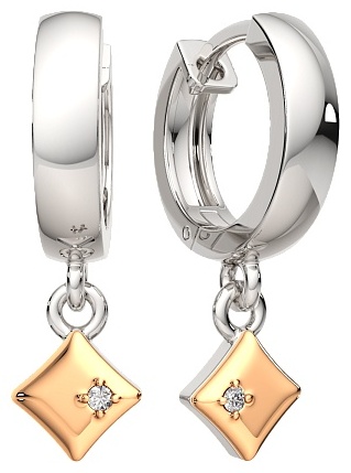 Серьги Lucente Silver ZO-03D0030.G14K.ZZ вес 2.54 г серебро, бриллиант