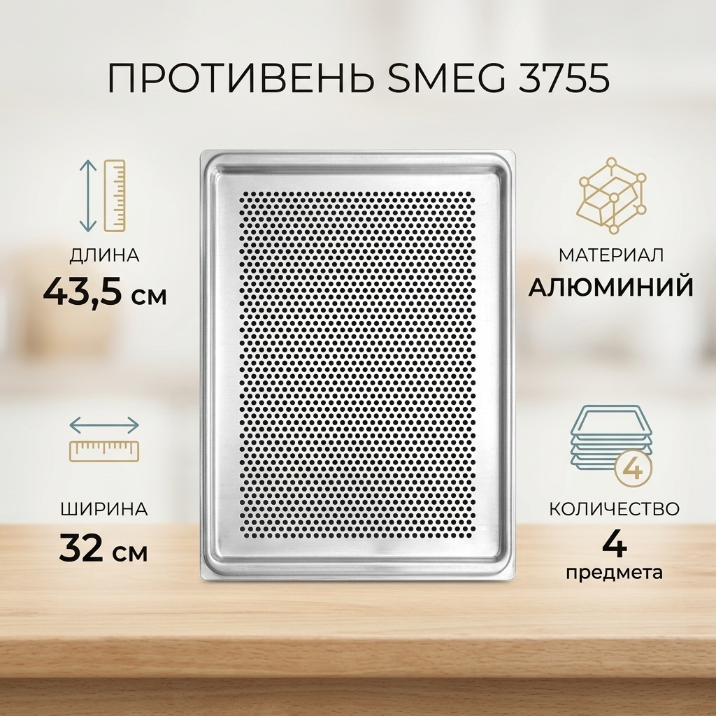 Противень для выпечки Smeg алюминий, 4 шт