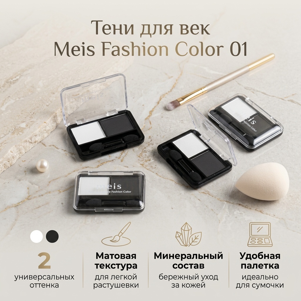 Meis тени прессованные Fashion Color 01