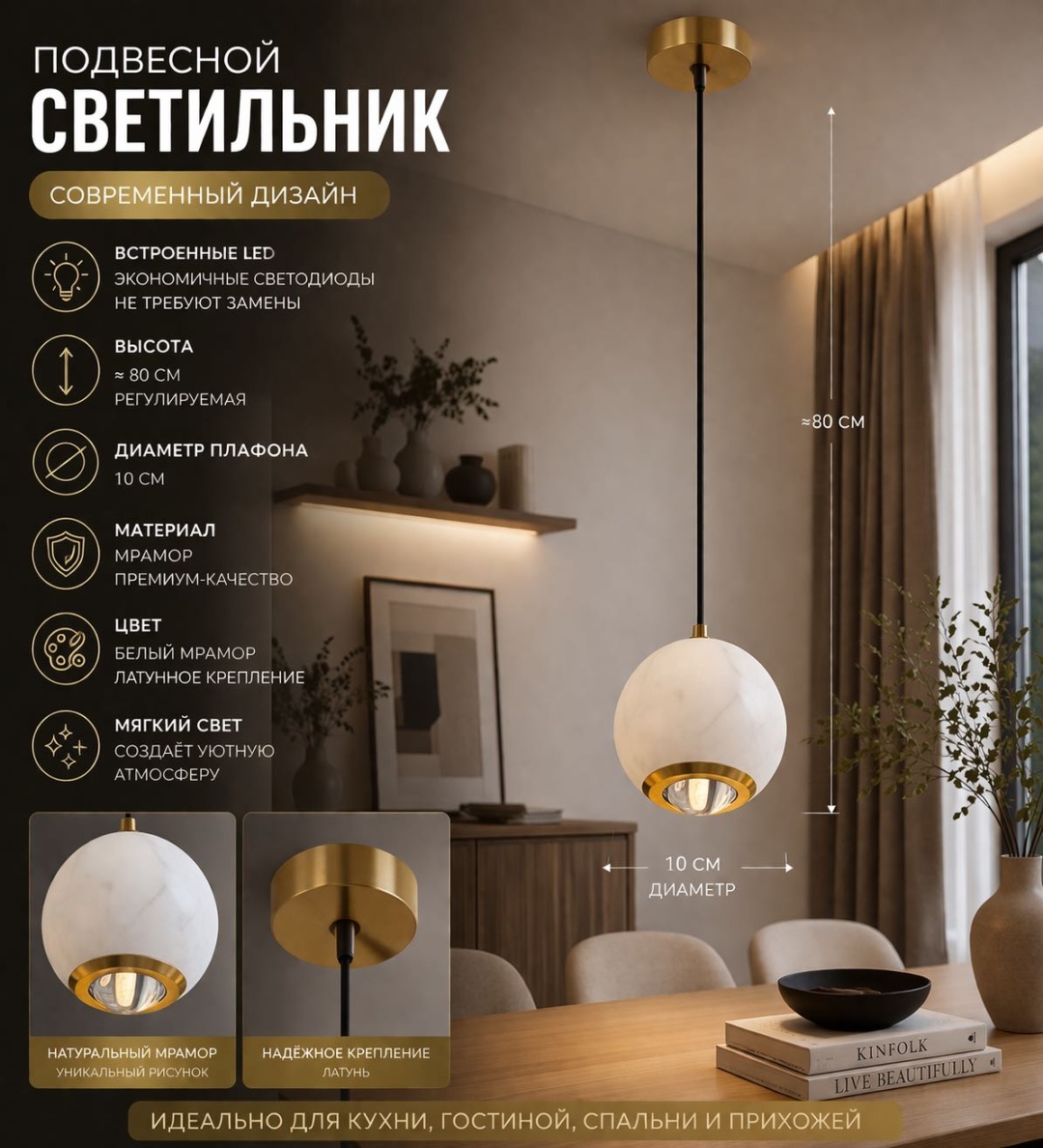 Светильник потолочный 3D PUZZLE LED латунь