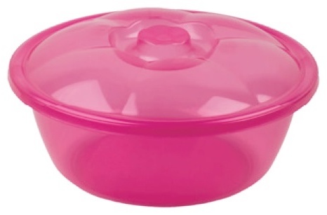 STARS PLAST таз 94023-Кра Чашка круглая прозрачная с крышкой 10,5 л STARS PLAST (Красный) 10.5 л