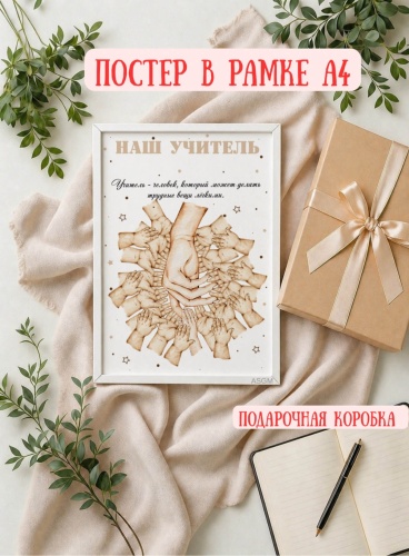 ASGM фоторамка Именной Подарок учителю или воспитателю / постер A4 / постер с именами / подарок на День учителя