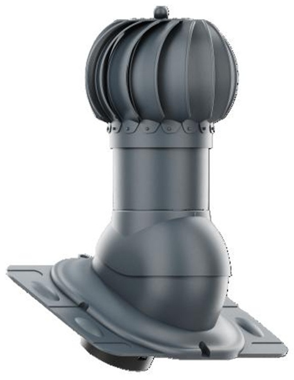 Krono-Plast вентиляционная труба для скатной кровли Вентиляционный выход РОТОРНЫЙ, Универсальный RAL7016 480x230 мм, серый