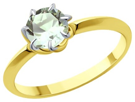 Diamant 53-310-01774-2 размер 17.5 вес 1.89 г золото, празиолит
