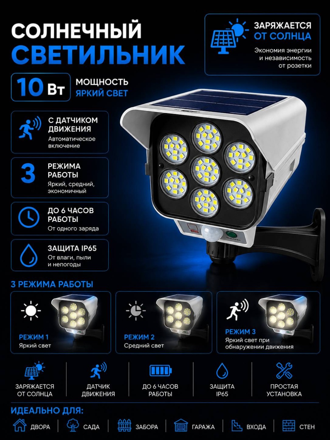 Уличный светильник настенное MIKROL LED 10 Вт 10 см