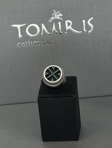 Кольцо TOMIRIS COLLECTION TMC-25 размер регулируемый медицинский сплав, эмаль, серебристый