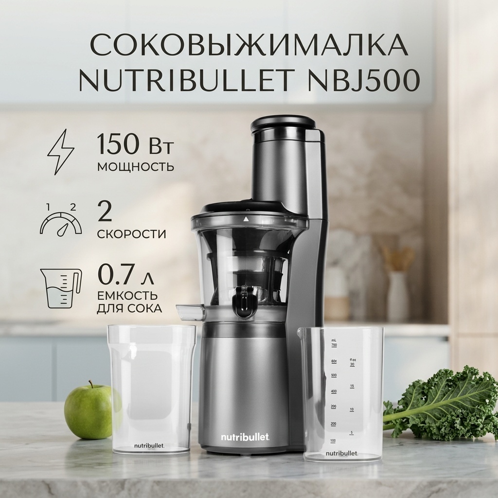 Соковыжималка NutriBullet NBJ500 серебристый