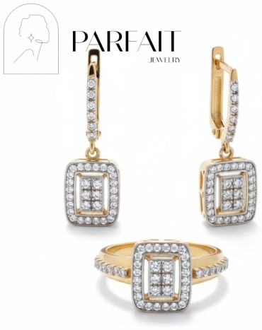 PARFAIT JEWELRY PJ_STbaget_19.5размер_2 вес 6.5 г золото, фианит