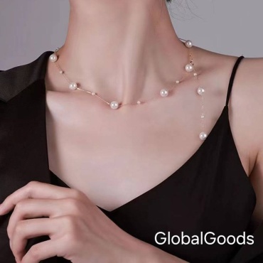 Чокер GlobalGoods длина 45 см бижутерный сплав искусственный жемчуг