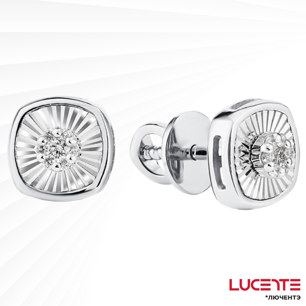 Пусеты Lucente Бриллианты Якутии EAR-LU-585-011588 вес 2.49 г золото, бриллиант