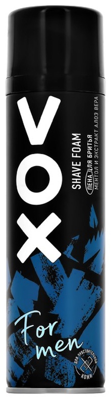 VOX FOR MEN ментол и экстракт алоэ вера пена для бритья 200 мл