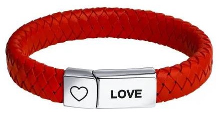 Ювелит 94050806 LOVE длина 18 см, вес 12.6 г серебро, кожа, плетение отсутствует