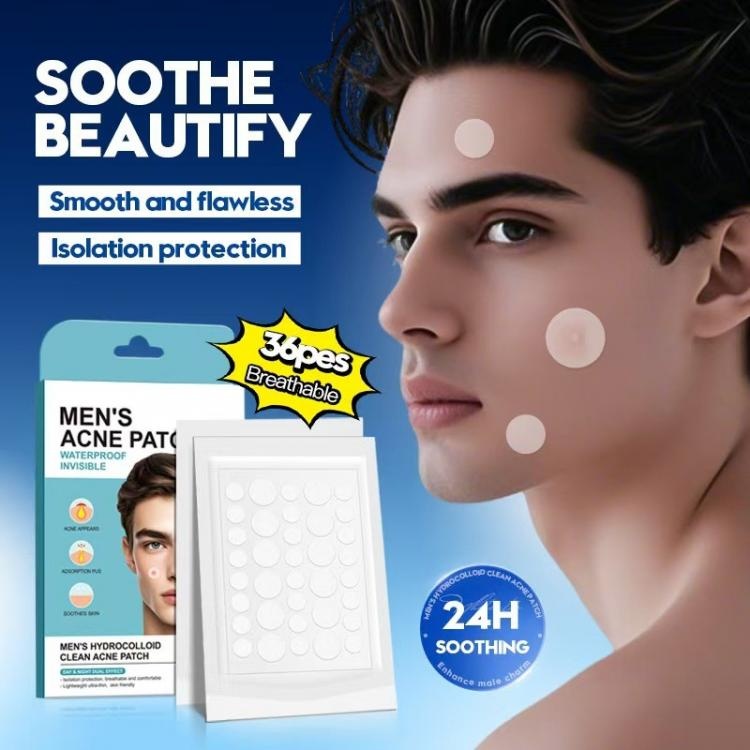 Патчи SADOER точечные Men's Hydrocolloid Acne Patch - гидроколлоидный от прыщей противовоспалительные 36 шт