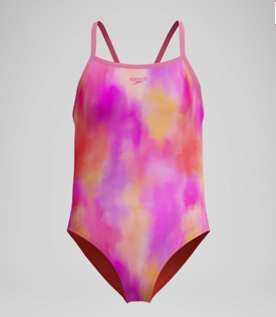 Слитный купальник Speedo розовый, оранжевый