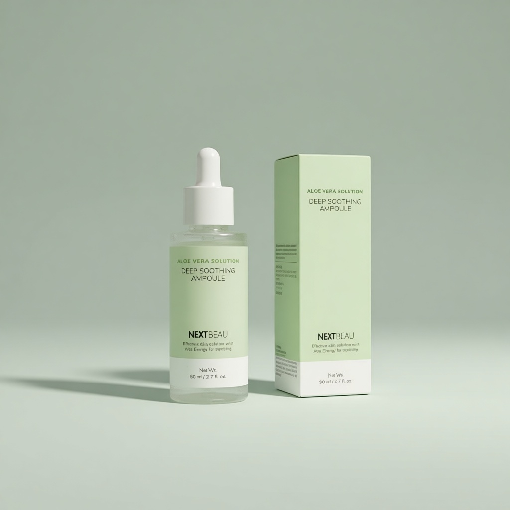 Nextbeau сыворотка Aloe Vera Solution Ampoule успокаивающая с алоэ вера для лица 80 мл