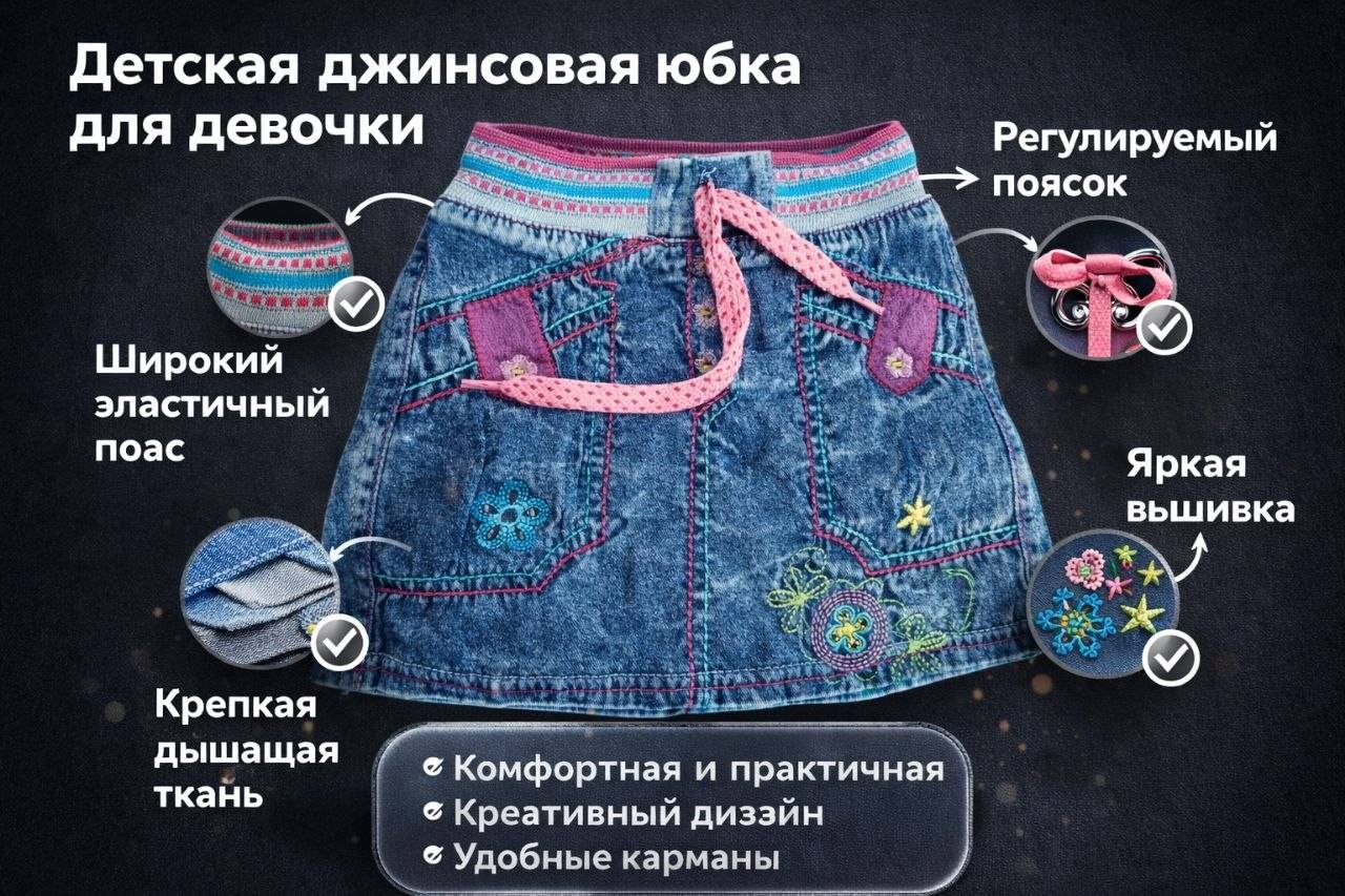 Юбка синий
