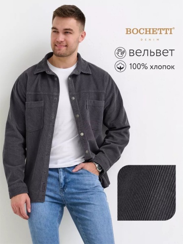 Рубашка прямая серый