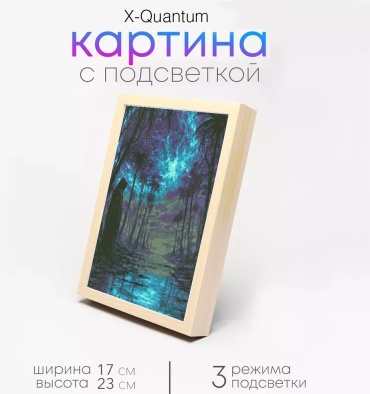 Quantum декоративный светильник настенный Интерьерный Dark Fantasy 3D LED, теплый белый, холодный белый, синий