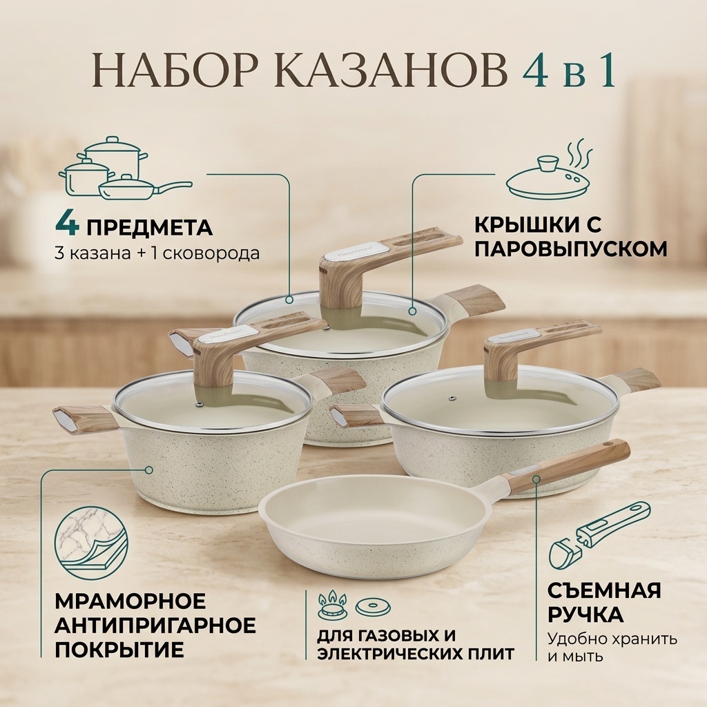 Набор казанов 4 в 1
