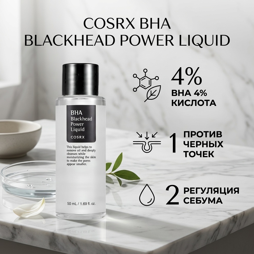 COSRX тоник BHA Blackhead Power Liquid 50 мл