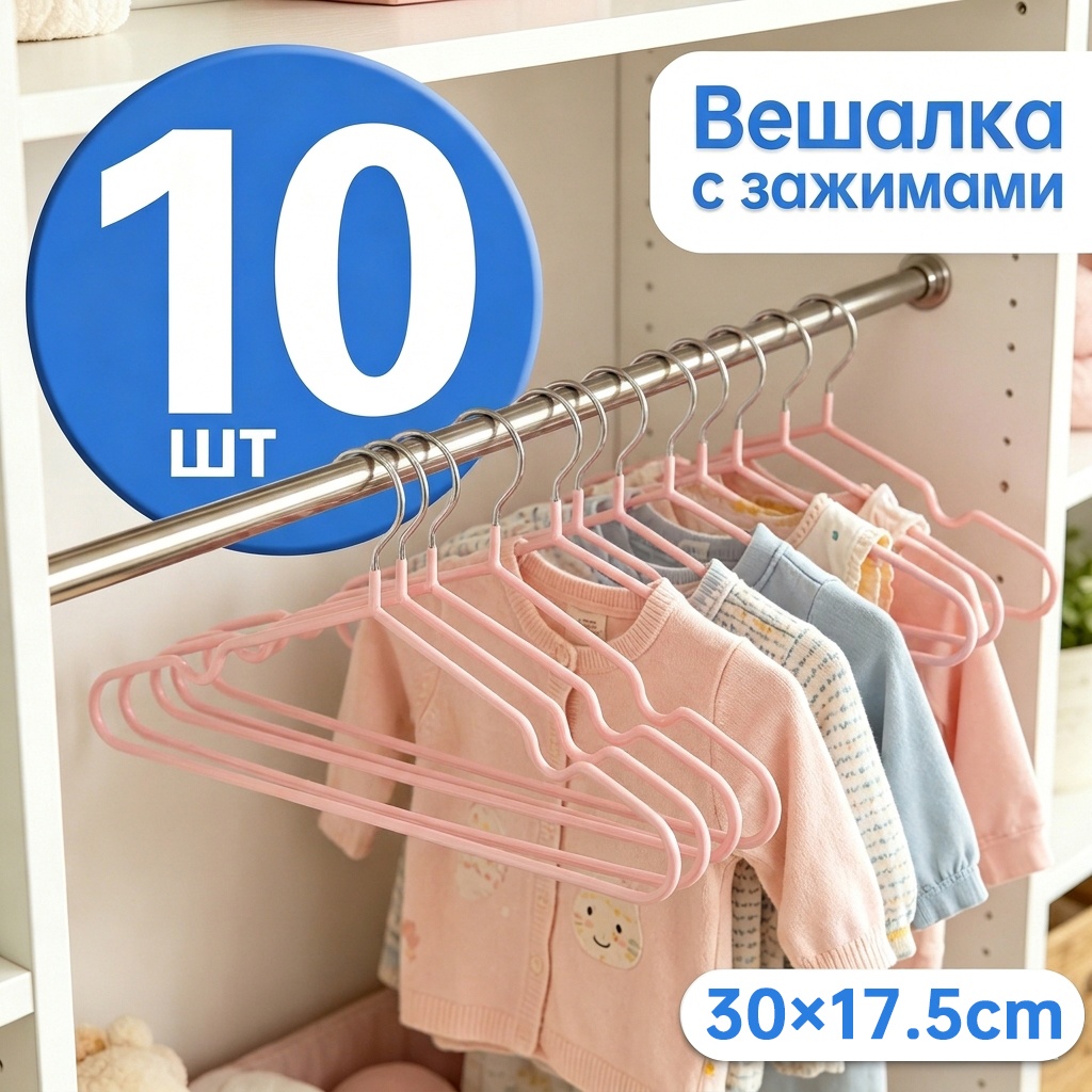 Набор вешалок 35991-58 розовый 10 шт