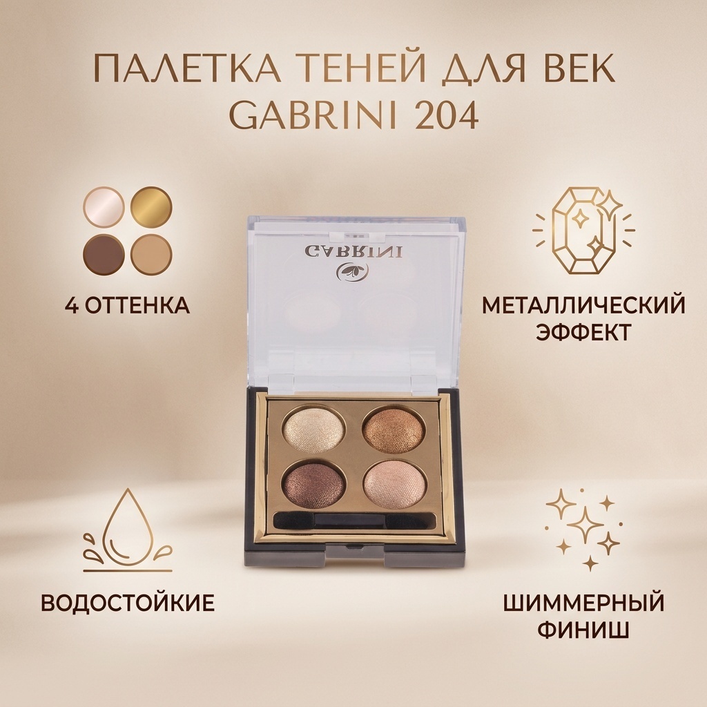 Gabrini тени прессованные Gabrini Тени 204 204