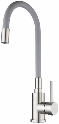 Смеситель DIGOR D30-4801-KG, нержавеющая сталь, цвет серый, сатин