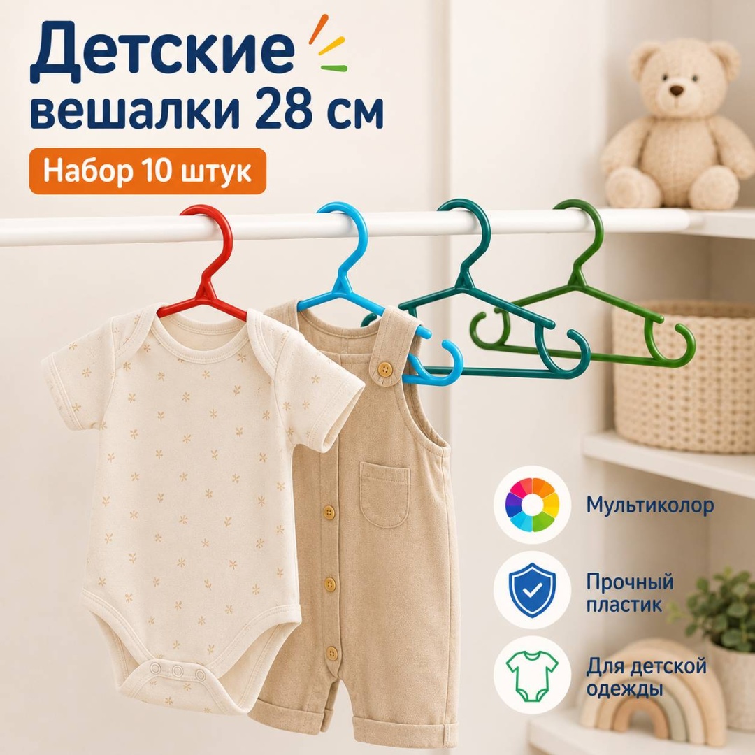 Набор вешалок 30381419_833099658 мультиколор 10 шт