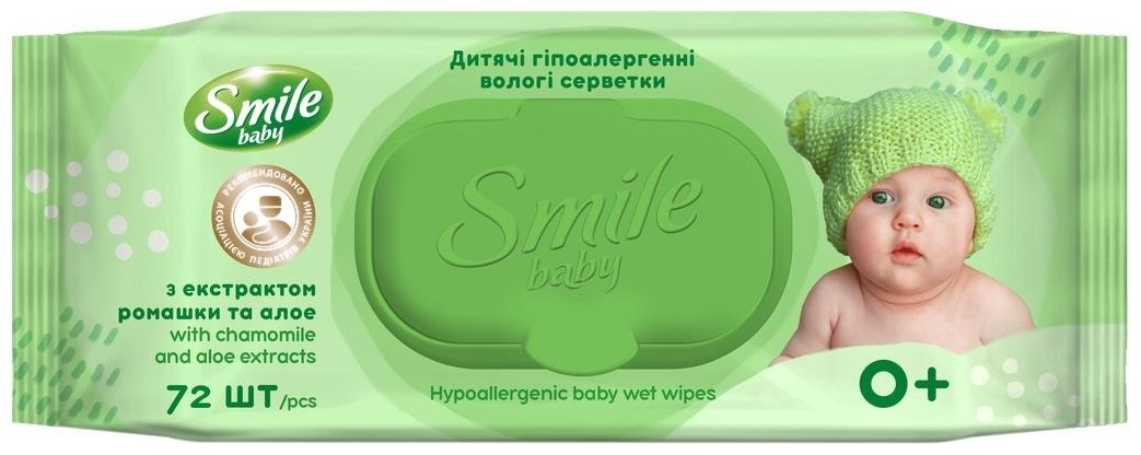 Smile Baby с экстрактом ромашки и алоэ 72 шт