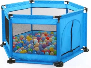 Игровой манеж 128x128x128 см, голубой