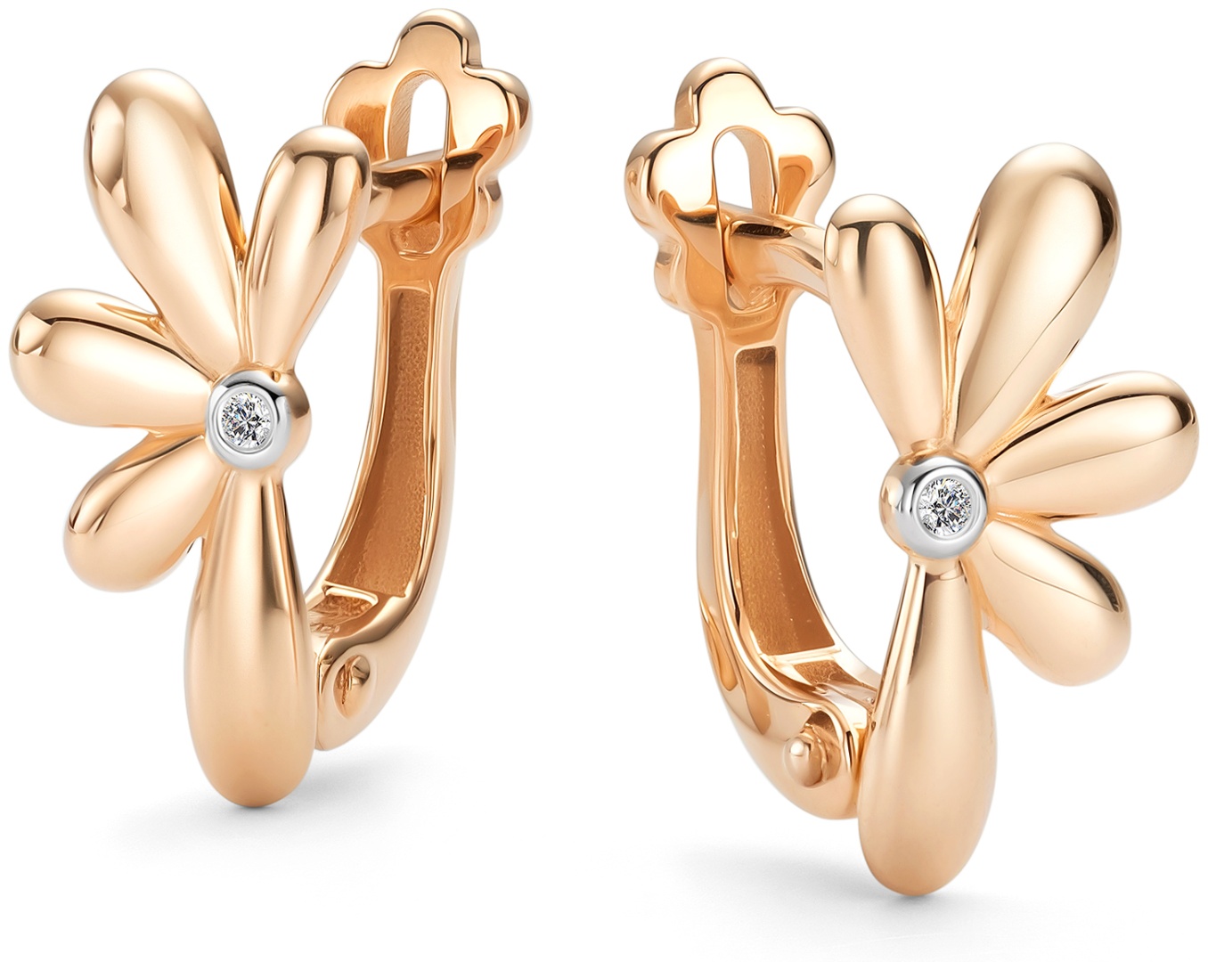 Серьги Miras Gold 26961-100 вес 1.86 г золото, бриллиант
