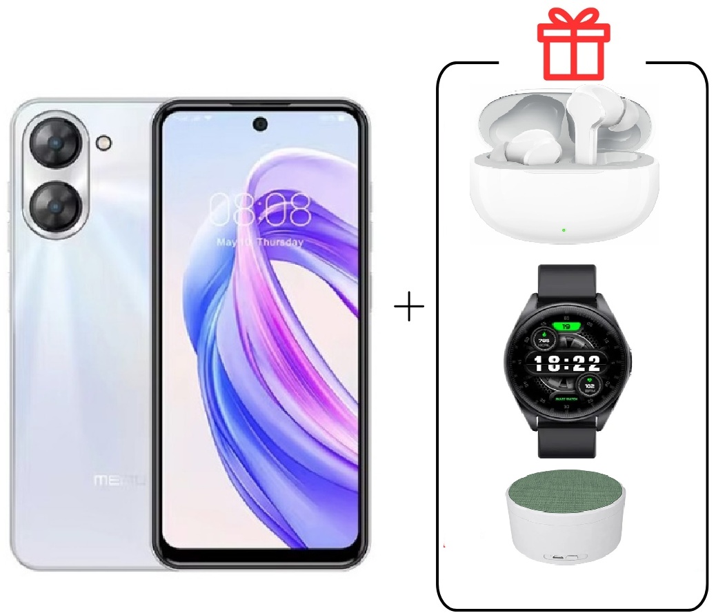 Смартфон Meizu MBLU 21 6+128 белый + buds T110 +Bluetooth колонка K 15 Speaker+ Смарт-часы Watch 3