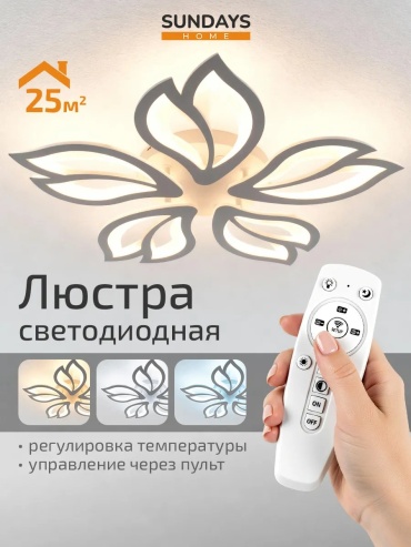 Люстра потолочная LED, кол-во ламп: 5 шт