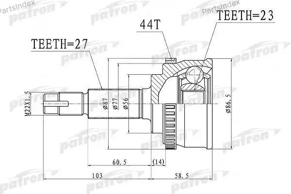 PATRON шрус наружный PCV1415