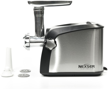 Мясорубка NEXSER NS-1366 черный, серебристый
