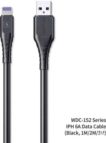 Кабель WEKOME Lightning (M), 3 м, Wdc-152i черный
