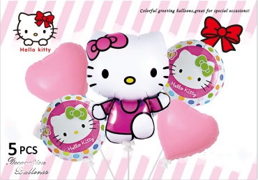 Набор воздушных шаров Hello Kitty 5 шт, белый, розовый