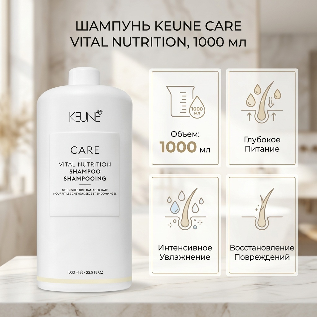 Keune Care Vital Nutrition шампунь 1000 мл