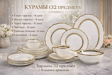 Сервиз на 6 персон Deniz , предметов: 32, чайно-столовый, фарфор