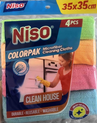 Тряпка универсальная NISO 974523967 4 шт, вискоза, микрофибра, микроспан