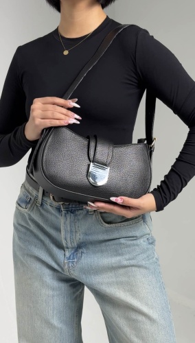 Сумка седло Leather Country натуральная кожа черный