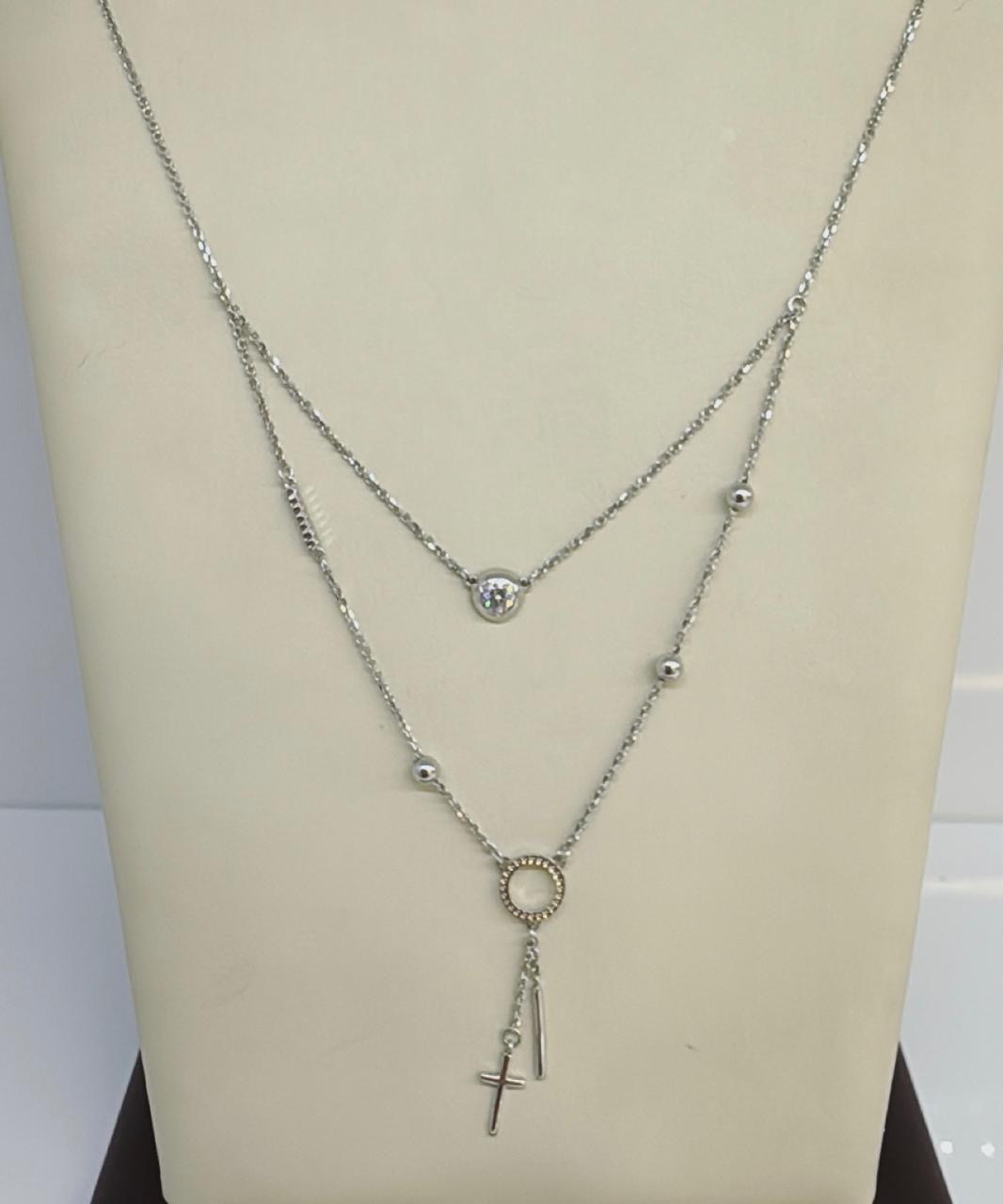 Колье PLATINA 07-0001-00-501-1120-38 длина 45 см вес 3.46 г золото, фианит Swarovski