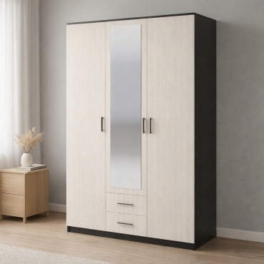 Распашной шкаф Стендмебель Гармония ШК 601 М 3Д, 120x220х50 см, бежевый, темно-коричневый