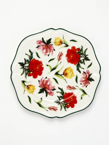 Тарелка Dolce Ceramo Цветочный вальс 23 см, 1 шт, керамика