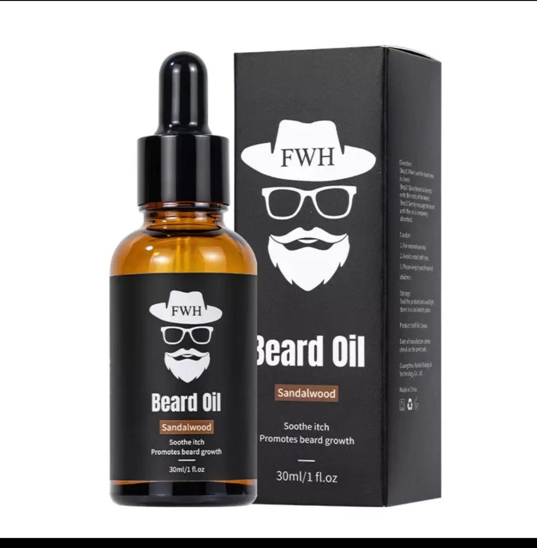 FWH Beard Oil Sandalwood Soothe-Масло для бороды Сандал Успокаивает зуд Стимулирует рост бороды масло 30