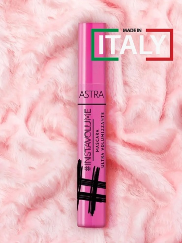 Тушь для ресниц Astra Make-Up Тушь для ресниц черная объемная instavolume для объема, удлиняющая, моделирующая черный