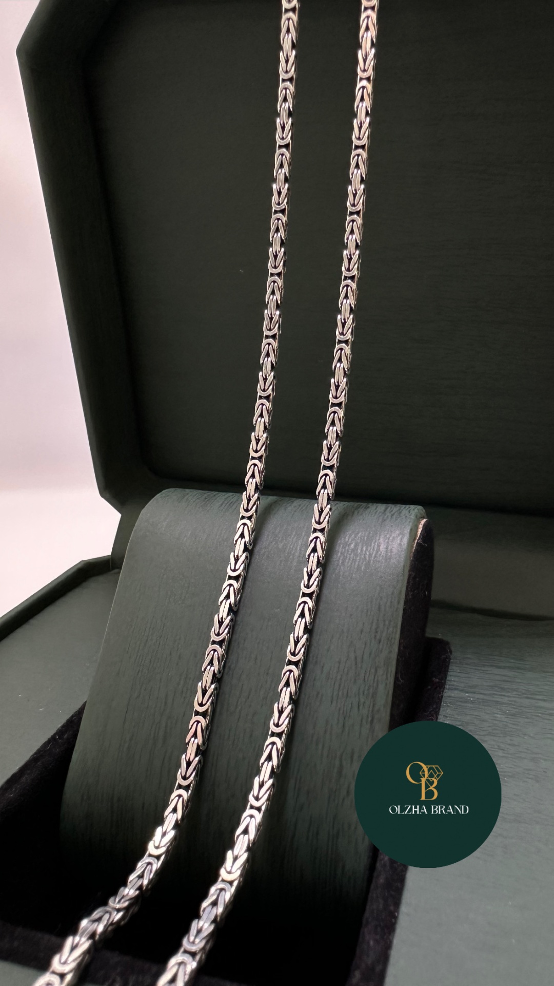 OLZHA BRAND К72 длина 60 см, вес 17 г серебро, плетение лисий хвост